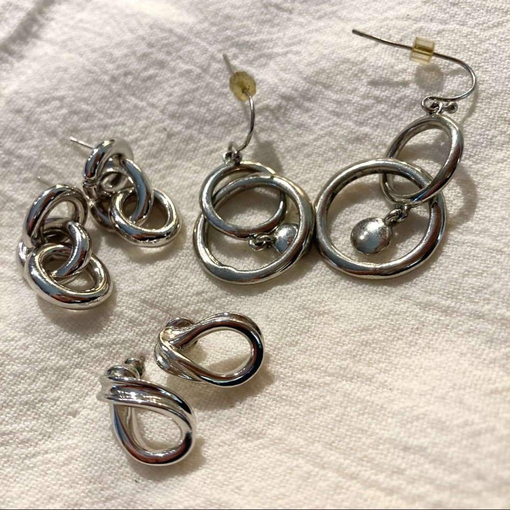 BUNDLE! Set Of 3 Silver Earrings